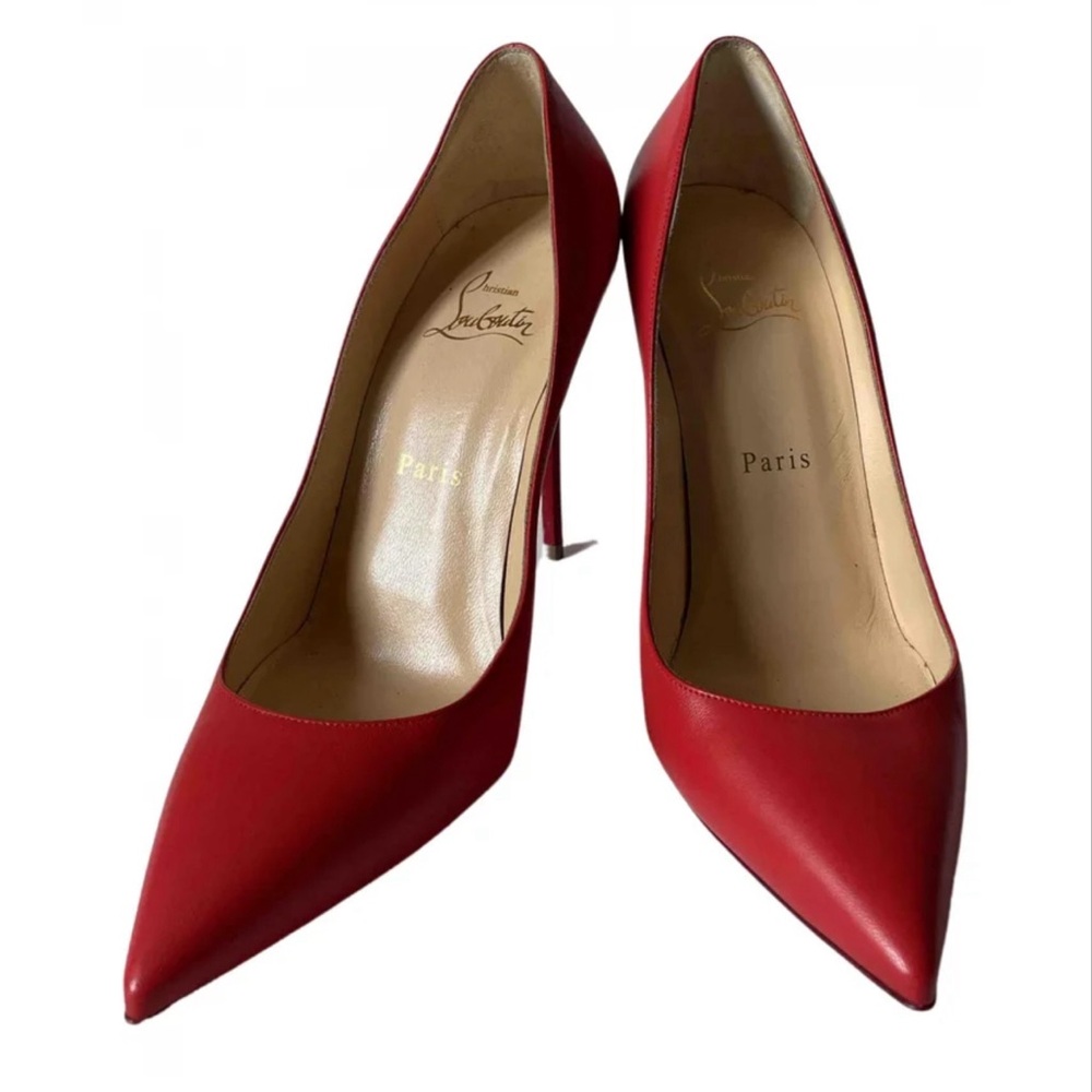 Christian Louboutin Pigalle red leather pumps.